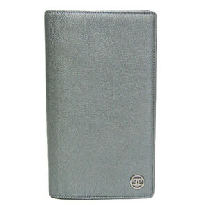 CHANEL Authentic Silver Leather Wallet